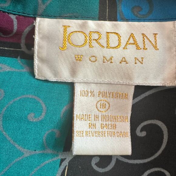 Jordan Women's Multicolor Colorblock Long Sleeve Button Down Shirts Size 18 - Picture 3 of 3